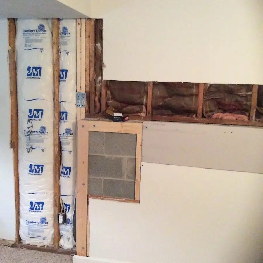 Wall insulation replacement during Contents Cleaning & Restoration in Edgemoor